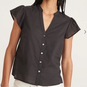 Marine Layer Esmé Flutter Sleeve Top - black - size S